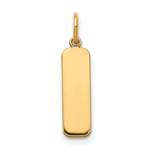 Sterling Silver/Gold-plated Small Vertical Blank Bar Charm